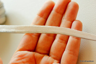Silver Two Tone Thread Lace Trim, Approx. 10 mm wide, Trim By 3 Yards